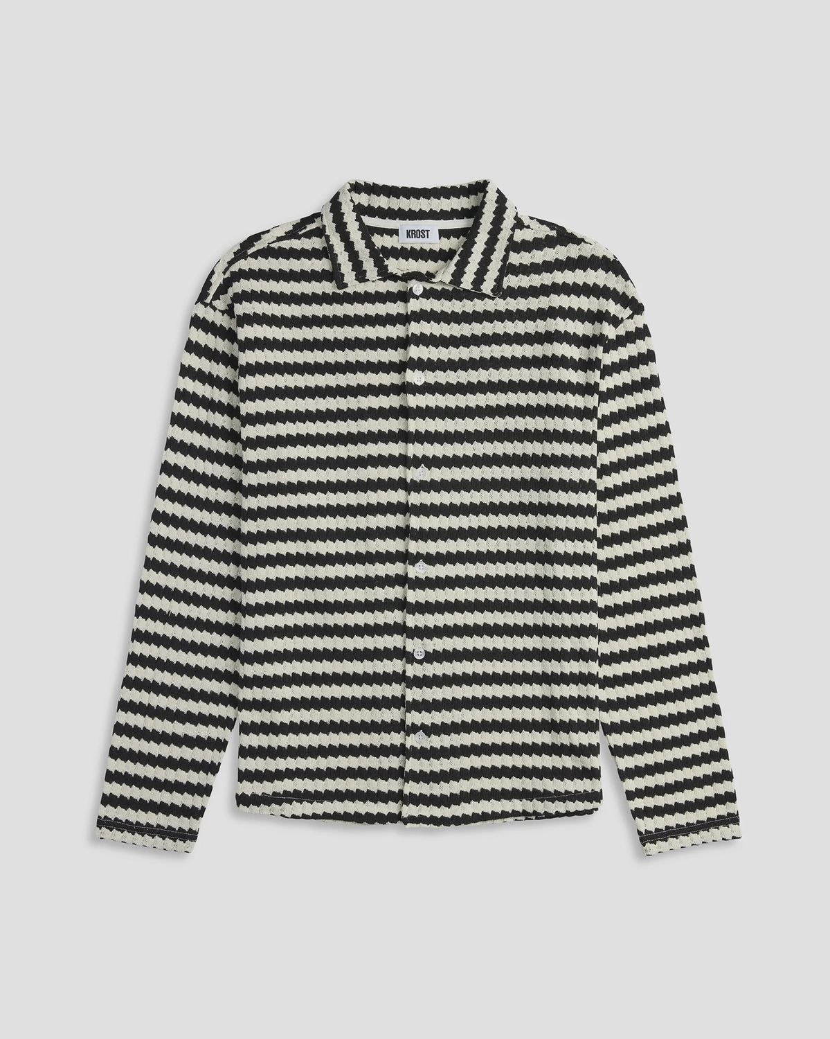 CHEVRON JACQUARD KNIT SHIRT, Colour: MULTI, Size: SMALL