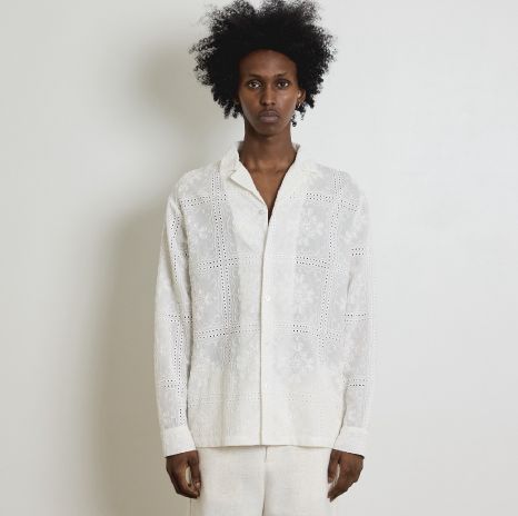 Montauk Embroidered Shirt, Colour: White, Size: Small