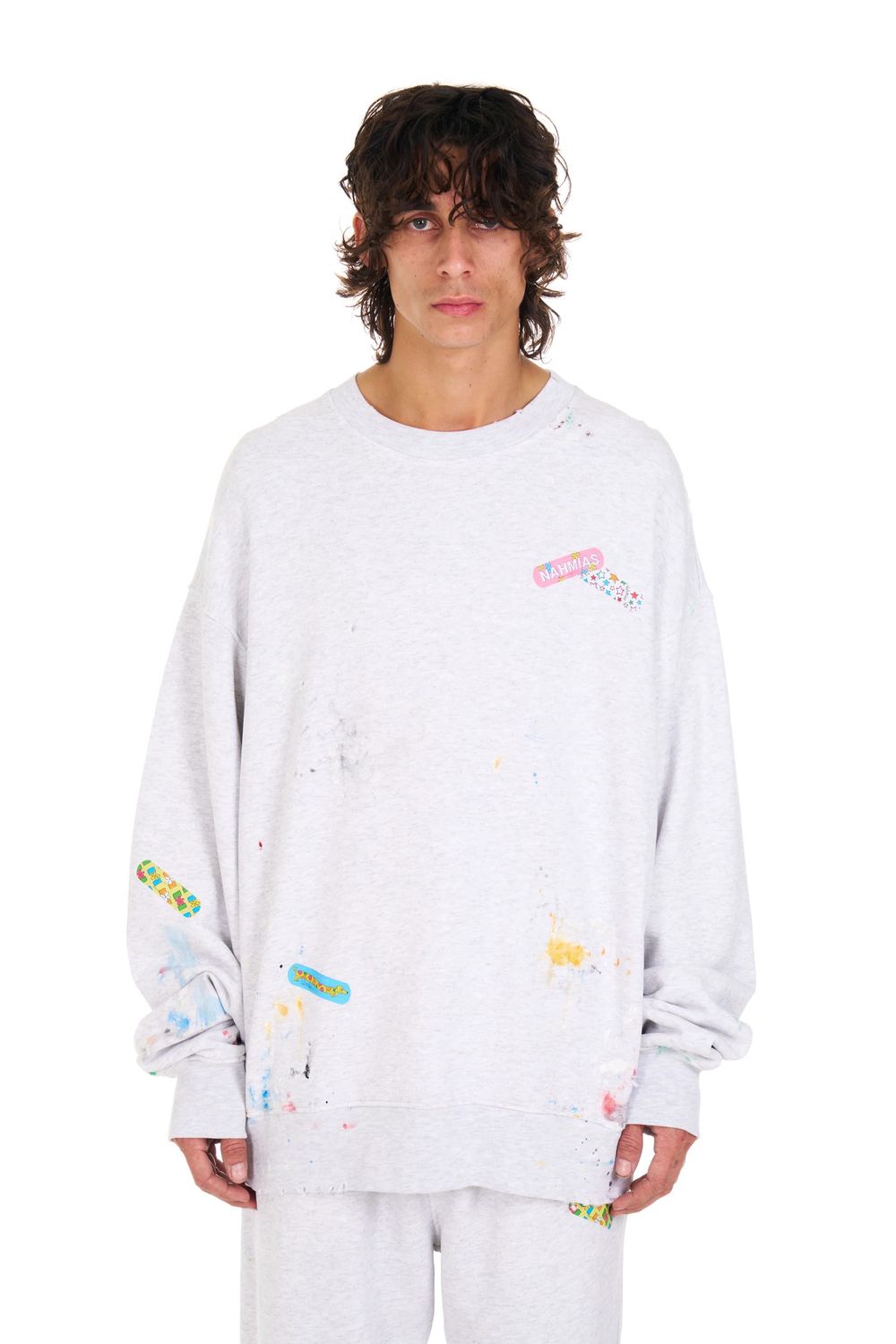 Bandaid Crewneck, Colour: Heather Grey, Size: XS