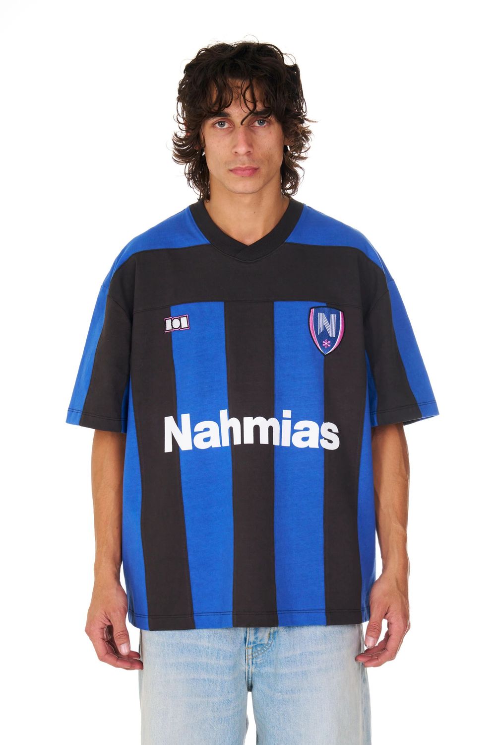 Nahmias Soccer Jersey, Colour: Blue/Blk, Size: Small