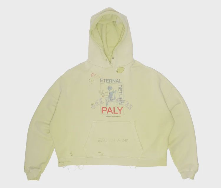 ETERNAL RETURN HOODED SWEATSHIRT, Colour: LIGHT GREEN, Size: XS/S