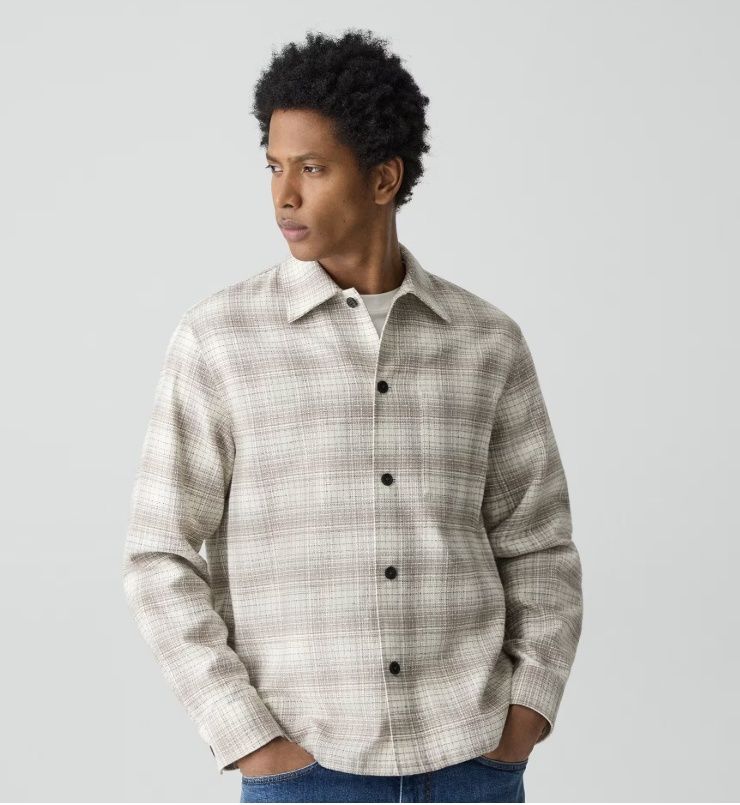 LT SHIRT / TEXTURED CHECK, Colour: DUFFLE MULTI, Size: MEDIUM