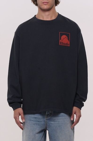 Moonlight Badge LS Tee, Colour: Vintage Black, Size: XS