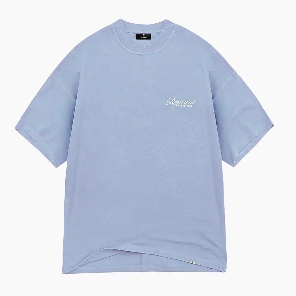 OWNERS CLUB SCRIPT T SHIRT, Colour: DUSTY BLUE, Size: SMALL