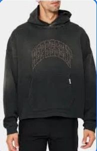 REPRESENT EMBELLISHED HOODIE, Colour: STAINED BLACK, Size: SMALL