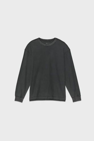 TEXTURED LS TEE, Colour: WASH BLACK, Size: XS