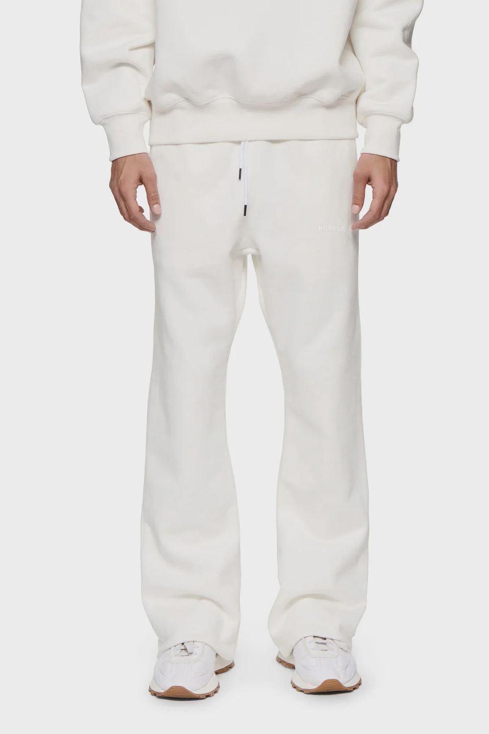 HWT FLEECE FLARE BTM, Colour: OFF WHITE, Size: XS