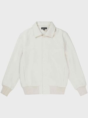 LOGO PRINT WOOL BOMBER