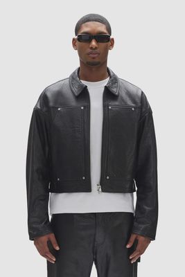 LEATHER CARPENTER JACKET BLACK BEAUTY