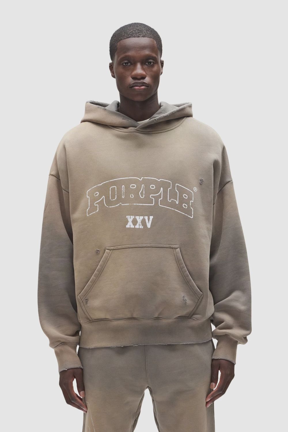 SLAB HOODIE, Colour: GRAY, Size: SMALL