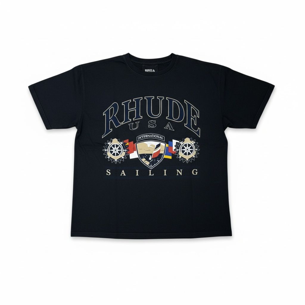 USA SAILING ICON VTG T BLK/WHT, Colour: BLACK/WHITE, Size: SMALL