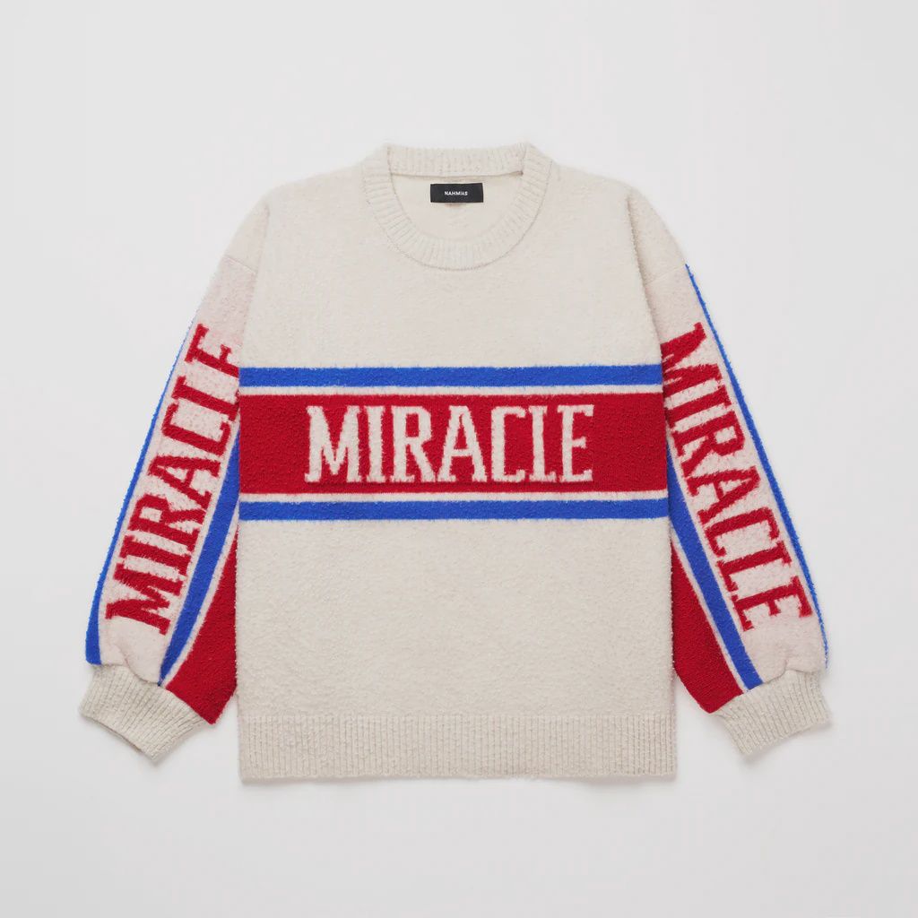 MIRACLE OVERSIZED CREWNECK, Colour: WHITE, Size: LARGE