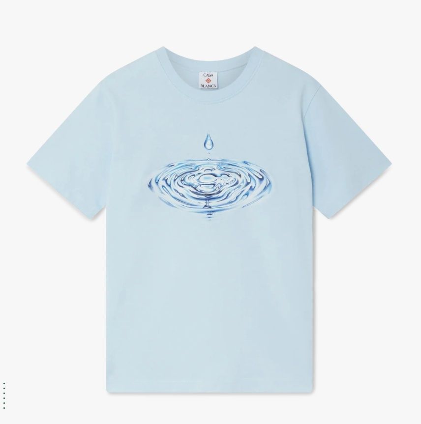 DRIP LOGO SHORT SLEEVE T SHIRT, Colour: PALE BLUE JERSEY, Size: SMALL