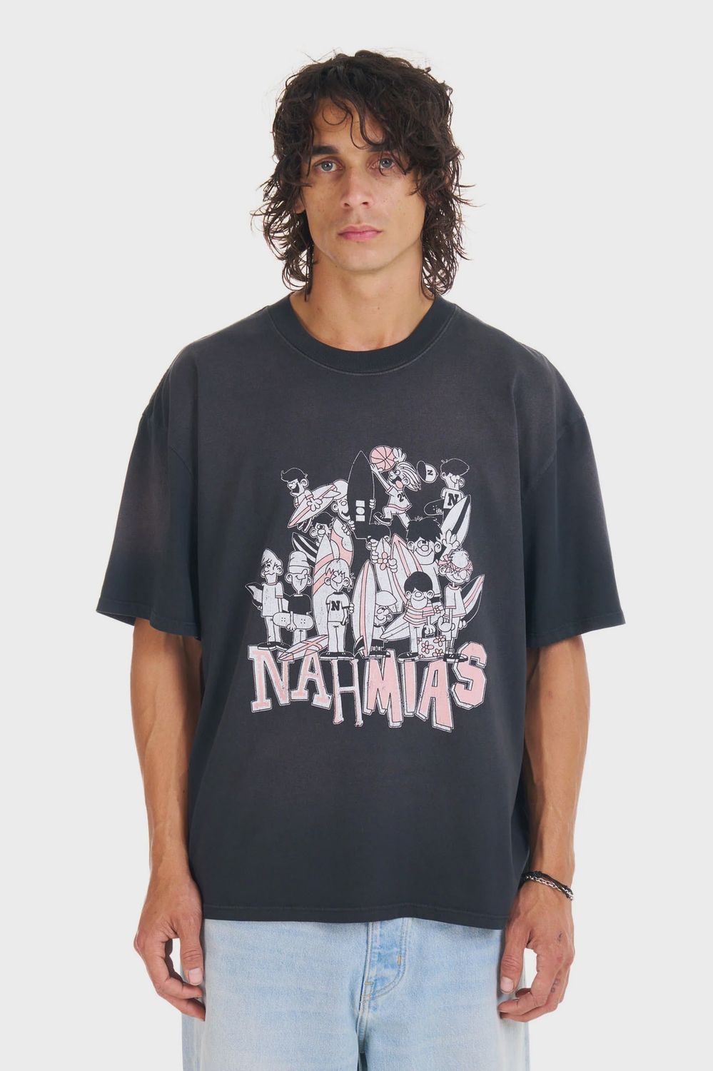 GROMS BOXY T SHIRT, Colour: AGED BLACK, Size: MEDIUM