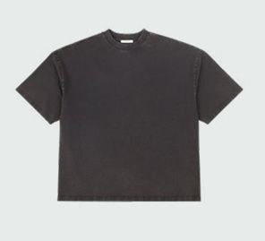 HEAVY BOXY TEE WSH BLK, Colour: WASHED BLACK, Size: SMALL