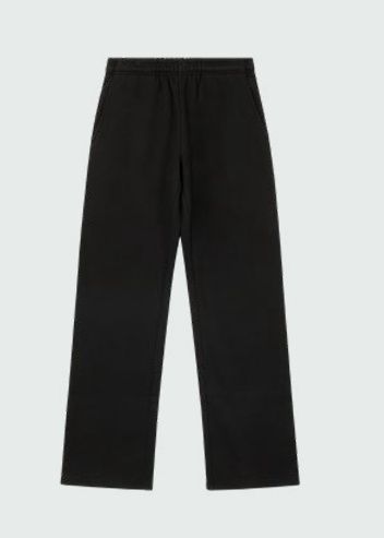 STRAIGHT LEG SWEATPANT BLK, Colour: BLACK, Size: SMALL