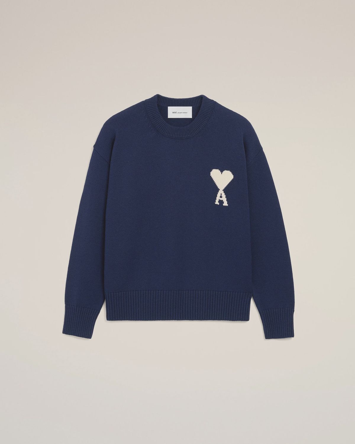 CREWNECK SWEATER ADC FELTED WOOL INK/OFF WHT, Colour: INK/OFF WHITE, Size: MEDIUM