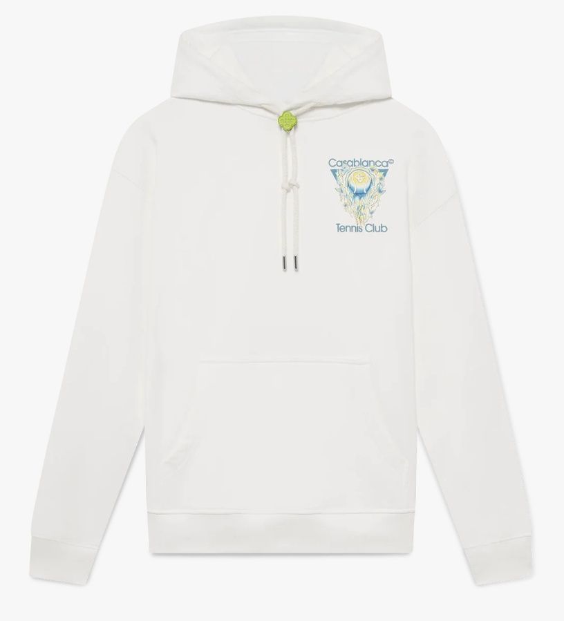 TENNIS CLUB ICON HOODED SWEATSHIRT WHT, Colour: WHITE, Size: MEDIUM
