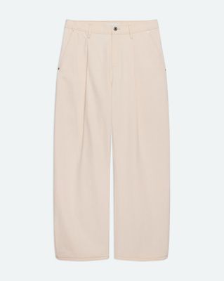 RELAXED PLEATED JEANS ECRU