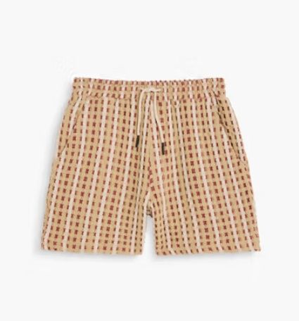 LANO PORTO SHORTS RED/YLW, Colour: RED, Size: SMALL