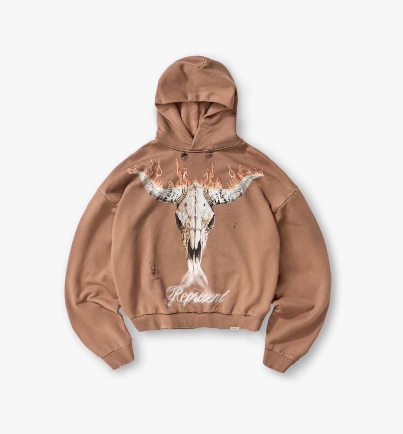 BRITISH COWBOYS HOODIE, Colour: DUSTY BROWN, Size: SMALL