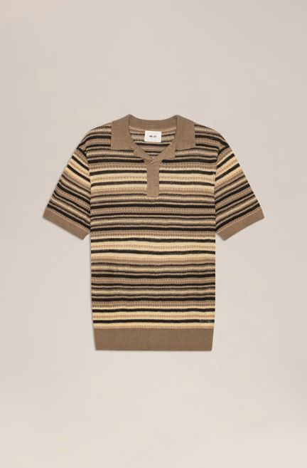 NOAM LINEN POLO, Colour: MABLE HUSK, Size: SMALL