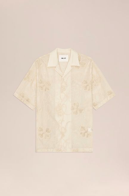 BEN EMBROIDERY SHIRT, Colour: IVORY, Size: SMALL
