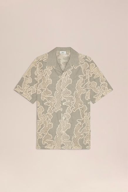 JULIO EMBROIDERY ORGANIC COTTON SHIRT, Colour: DEEP TRUFFLE, Size: SMALL