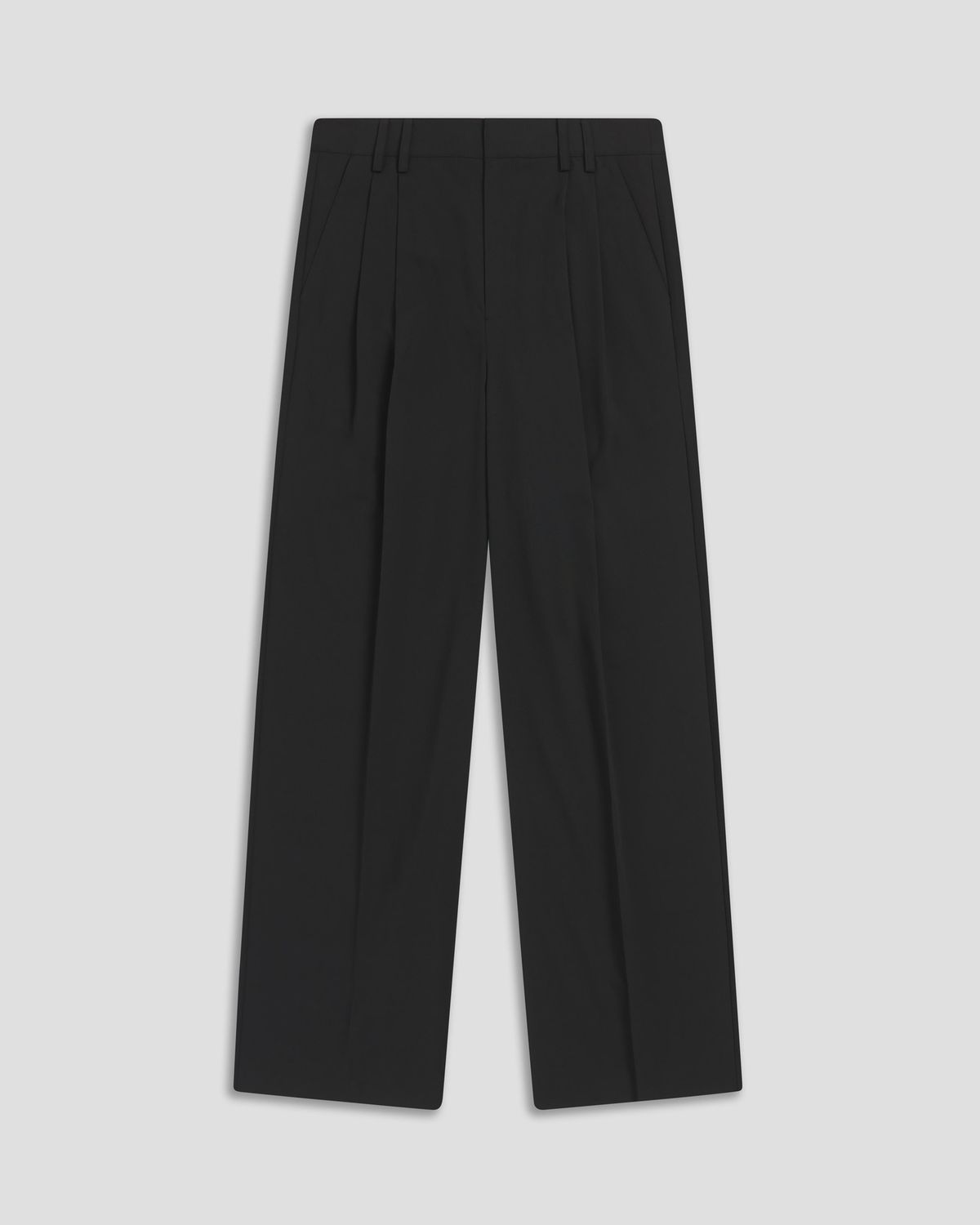 ECO DOUBLE PLEATED TROUSER, Colour: BLACK, Size: SMALL