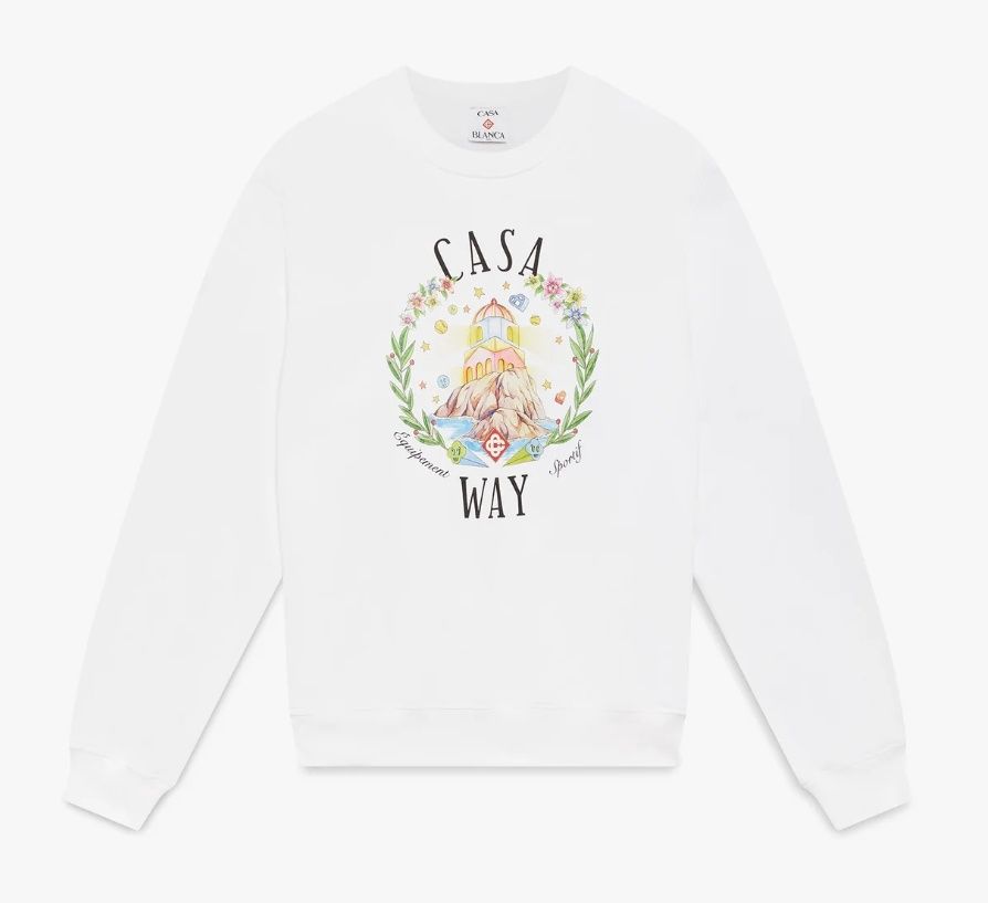 CASA WAY CREWNECK SWEATSHIRT, Colour: WHITE, Size: SMALL