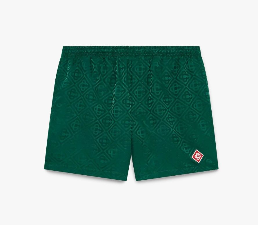MONOGRAM JACQUARD SWIM SHORTS, Colour: GREEN, Size: SMALL