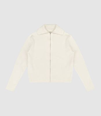 KNIT ZIP UP JACKET IVY