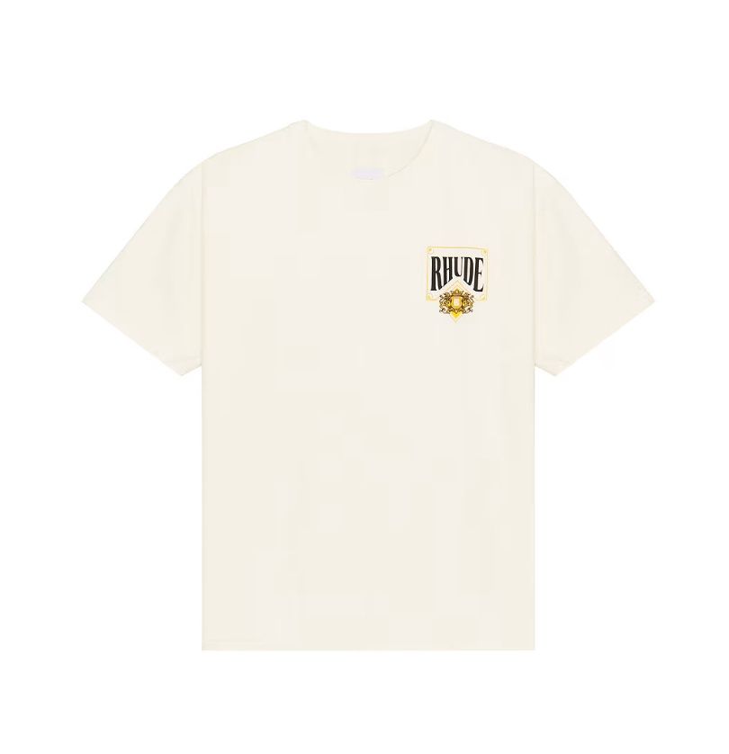 RHUDE PLAYING CARD TEE VTG WHT, Colour: VINTAGE WHITE/YELLOW, Size: SMALL