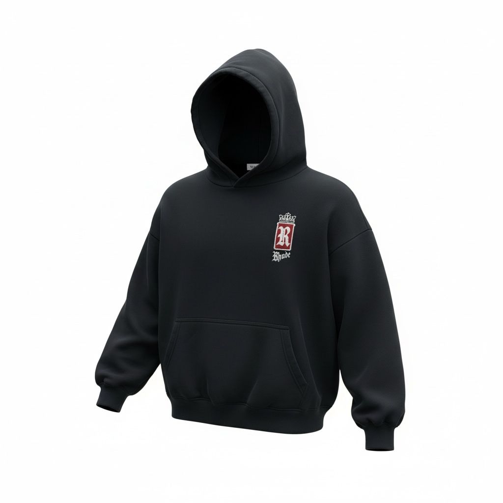 RHUDE FUMAR 91 HOODIE VTG BLK, Colour: VINTAGE BLACK, Size: SMALL