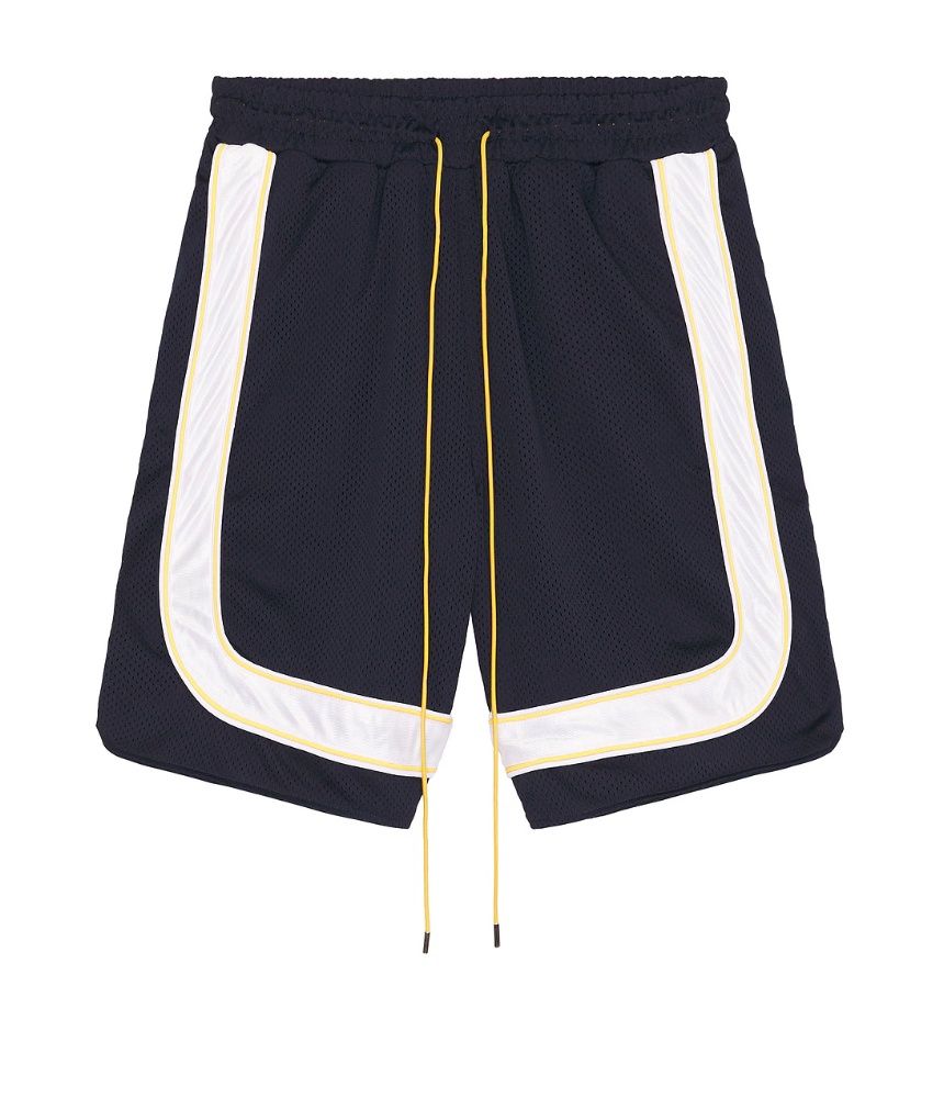 MESH PIPING BAGGY TRACK SHORT, Colour: NAVY, Size: SMALL
