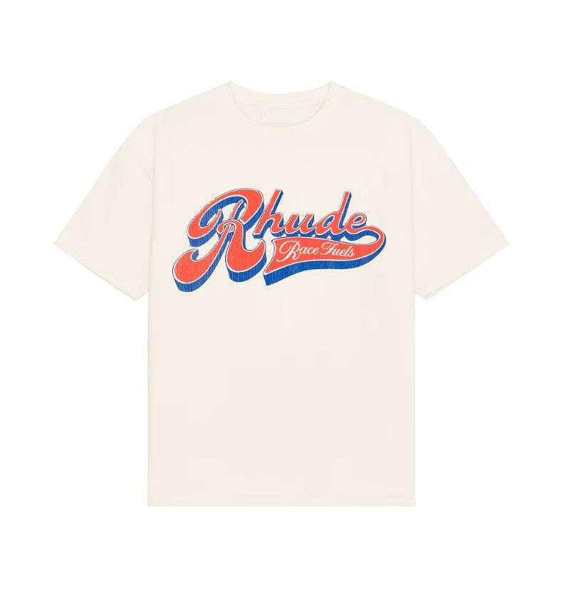 RHUDE PIT STOP TEE VTG WHT/RED/BLU, Colour: VINTAGE WHITE/RED/BLUE, Size: XS