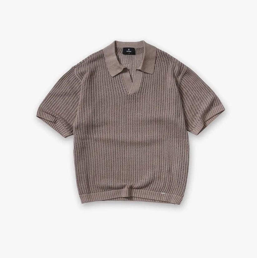 BEVERLY KNIT POLO VTG KHI, Colour: VINTAGE KHAKI, Size: SMALL