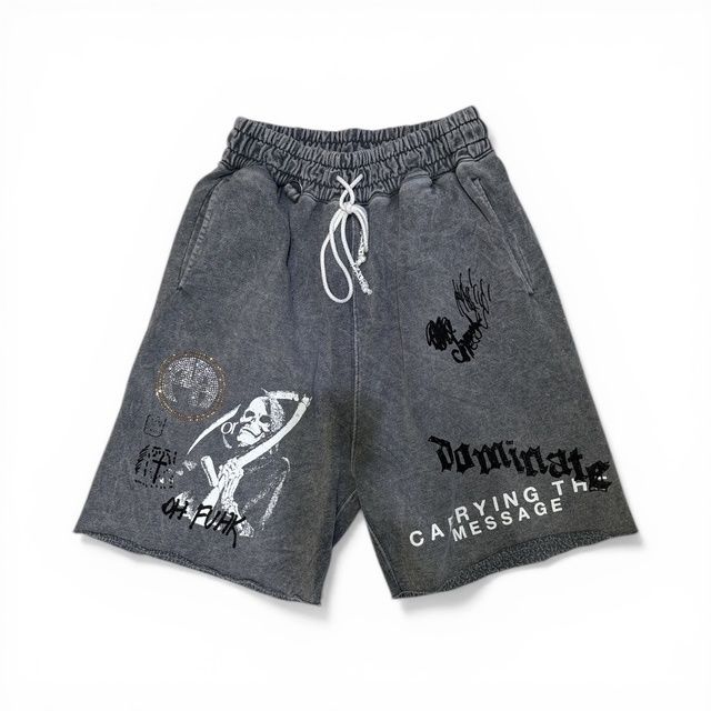 CARRYING THE MESSAGE SWEATSHORT, Colour: GRAY, Size: MEDIUM