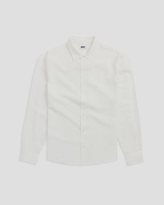 JORDAN STRIPED WRINKLE SHIRT - WHITE