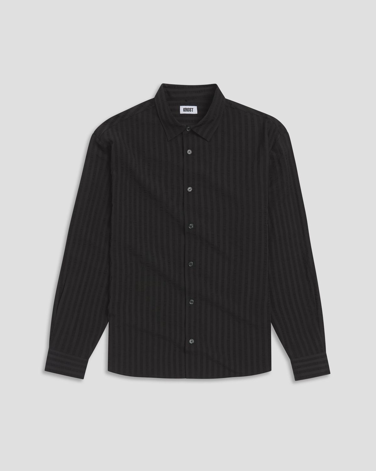 JORDAN STRIPED WRINKLE SHIRT - BLACK, Size: SMALL
