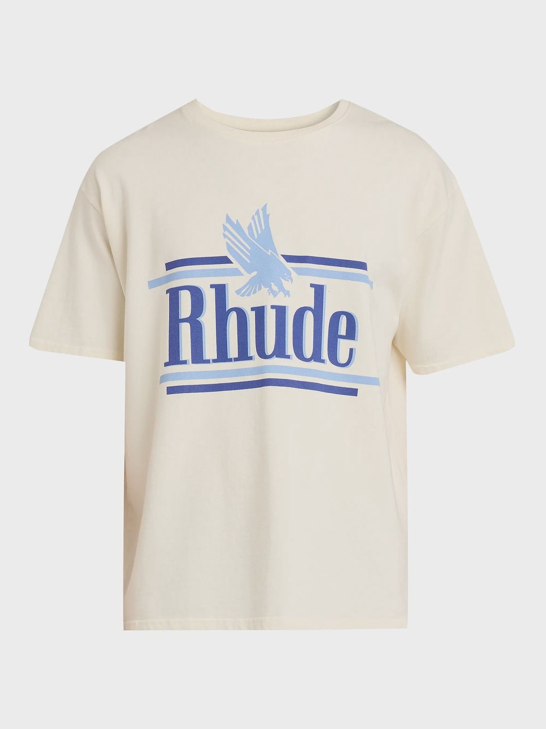 RHUDE ROSSA TEE VTG WHT/BLU, Colour: VINTAGE WHITE/BLUE, Size: XS
