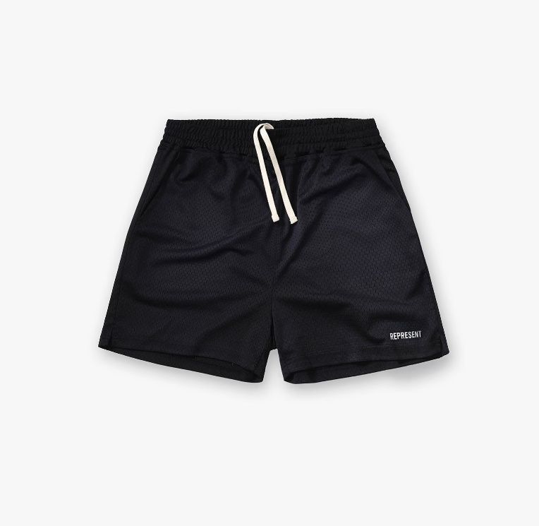 WASHED MESH SHORTS WSH BLK, Colour: WASHED BLACK, Size: SMALL