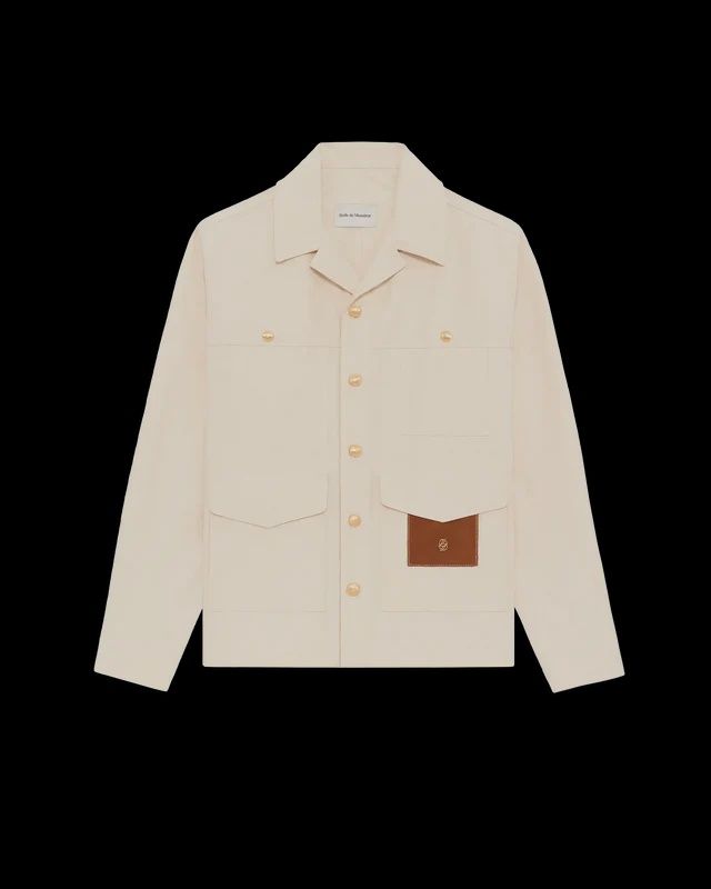 VESTE COTON A POCHES, Colour: BEIGE, Size: SMALL