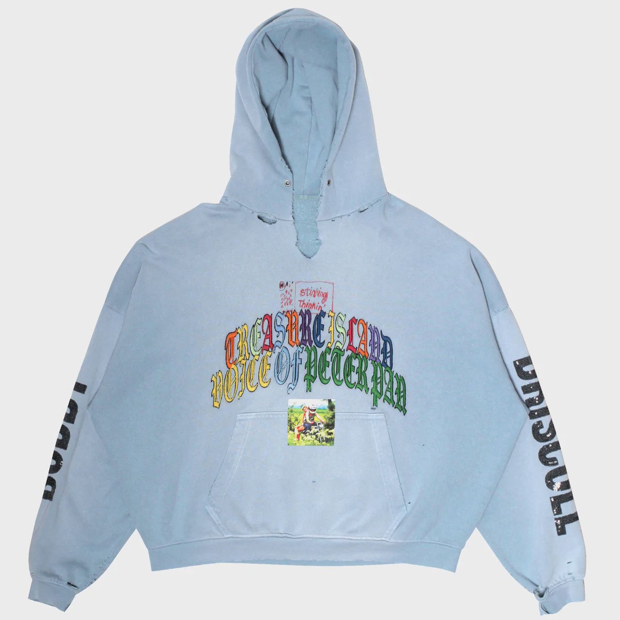 BOBBY DRISCOLL HOODIE BBY BLU, Colour: BABY BLUE, Size: XS/S