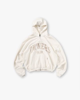 OWNERS ZIP THROUGH HOODIE - CHALK
