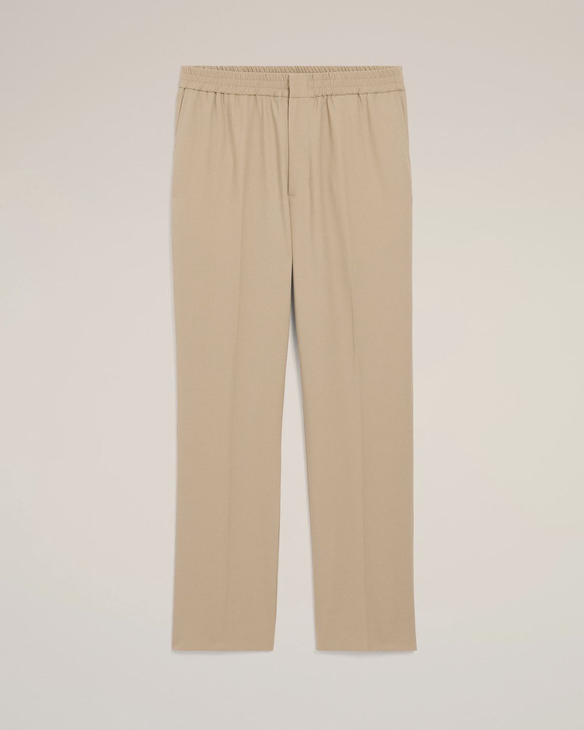 WOOL ELASTICATED TROUSER TPE, Colour: BEIGE TAUPE, Size: SMALL