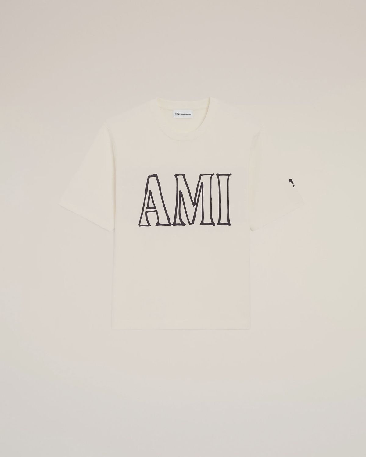 AMI PARIS PRINT T SHIRT, Colour: CREME, Size: XS