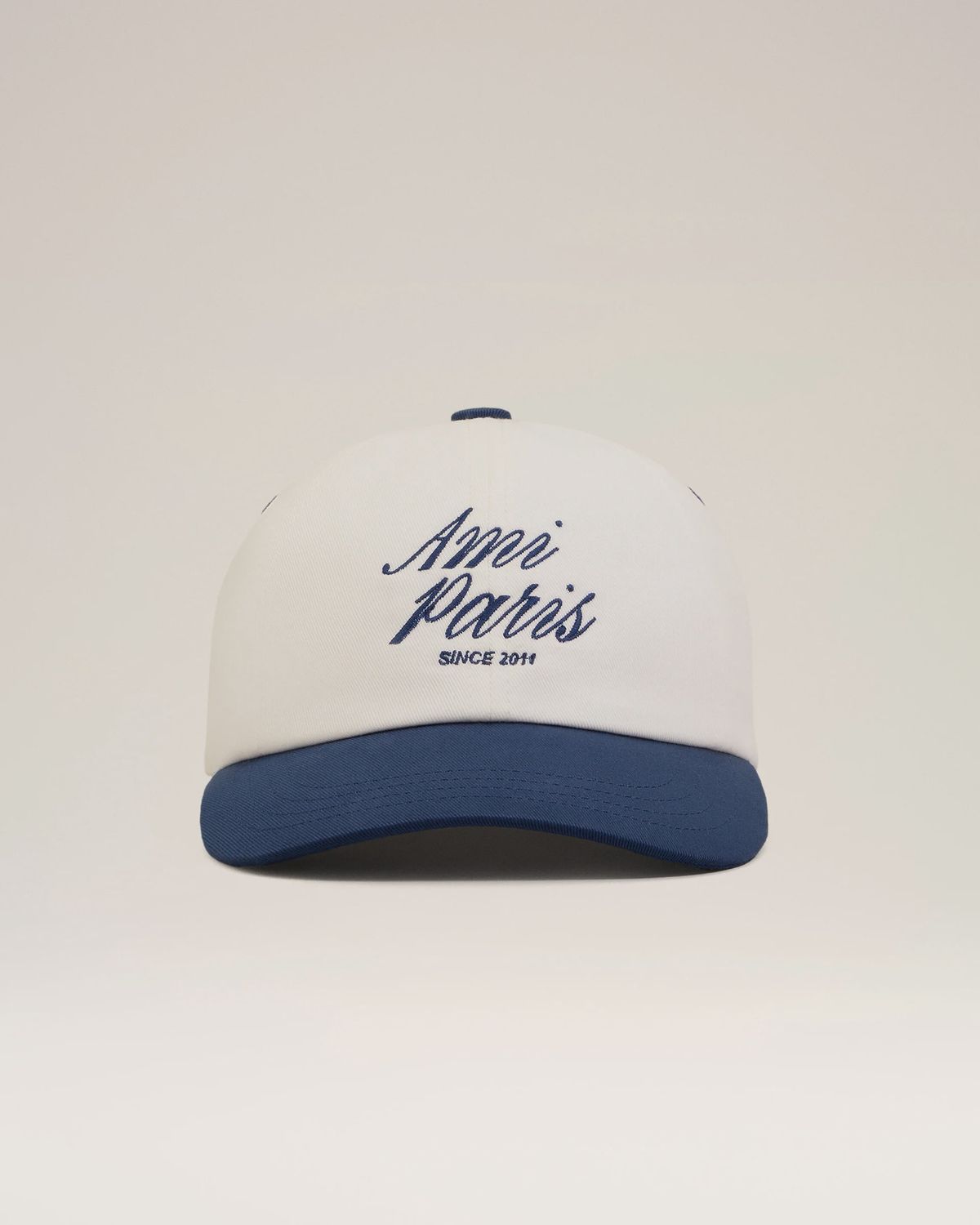 BICOLOR COTTON AMI PARIS CAP BLUE WHITE, Colour: INK/WHITE