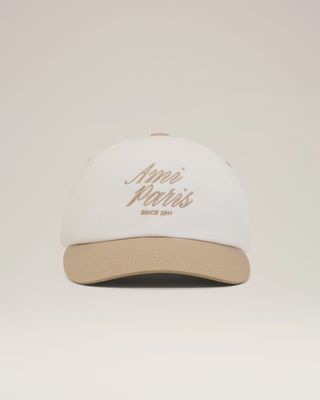 BICOLOR COTTON AMI PARIS CAP BEIGE WHITE