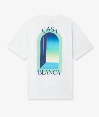 WHITE JERSEY CLASSIC T-SHIRT GRADIENT ARCH